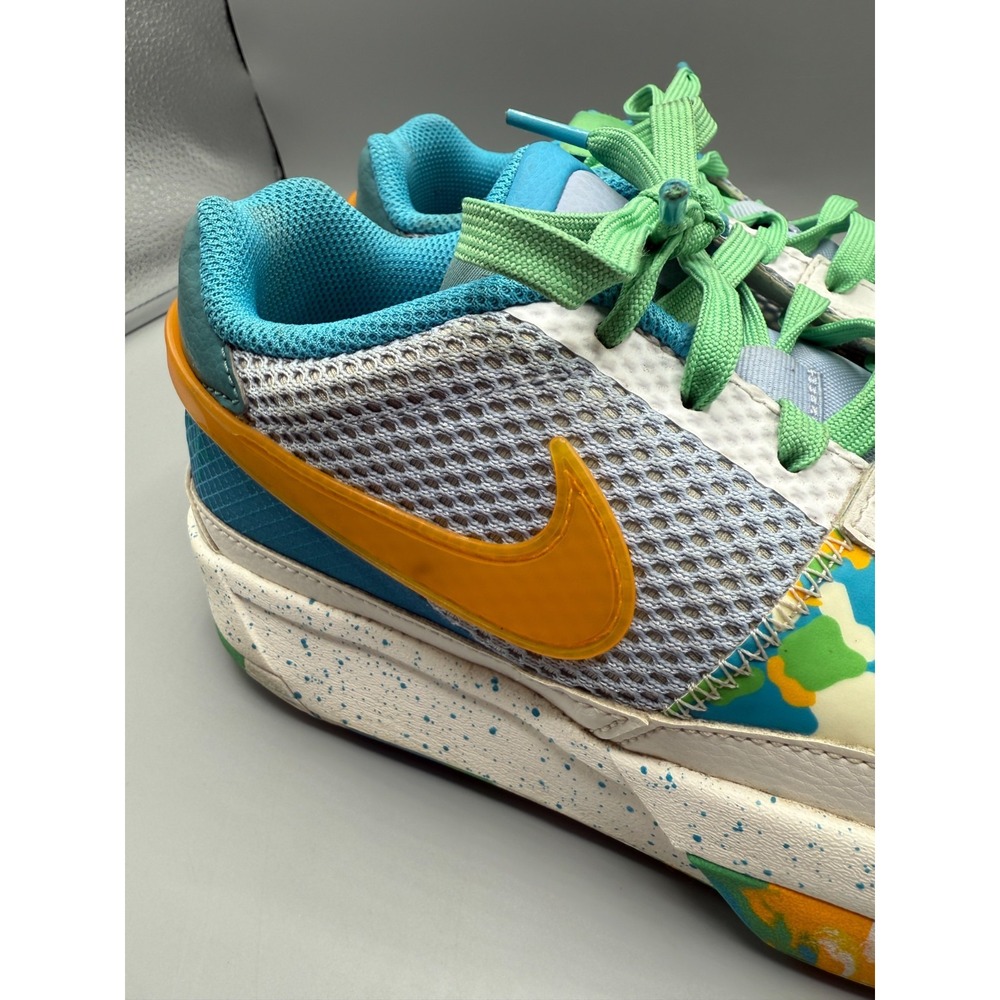 Nike Ja 1 Low Sundial White/Green/Blue/Gold Athletic Shoes Sneakers Size 6.5Y - Picture 3 of 16